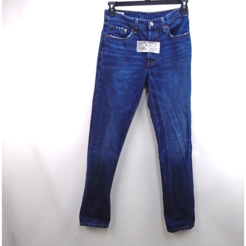 Levi's 501 BIG E Straight Leg Jeans Men's Size 27 x 32 Blue Denim Button Fly